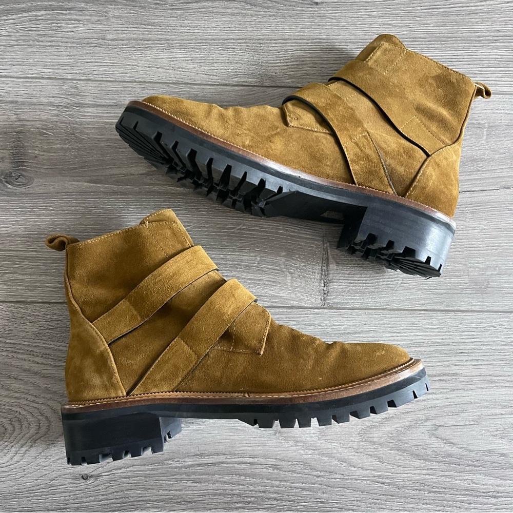 Freda Salvador Athena Suede Moto Boot Acorn Suede Size 7.5 - Picture 5 of 6